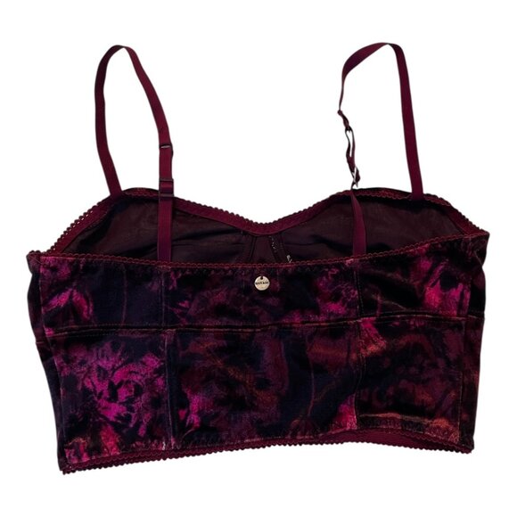 Crushed Velvet Bustier Crop Top - Size Small - Picture 2 of 2